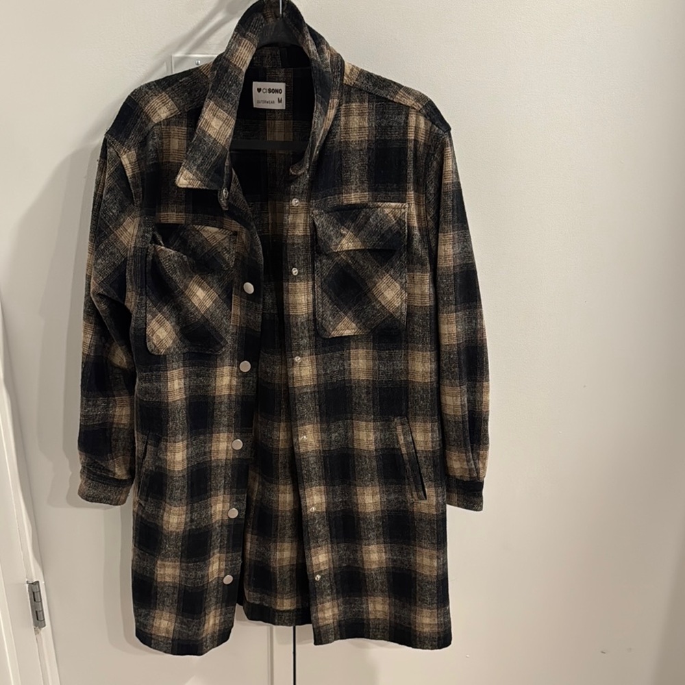 Plaid Button-Up Women's Jacket
